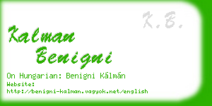kalman benigni business card